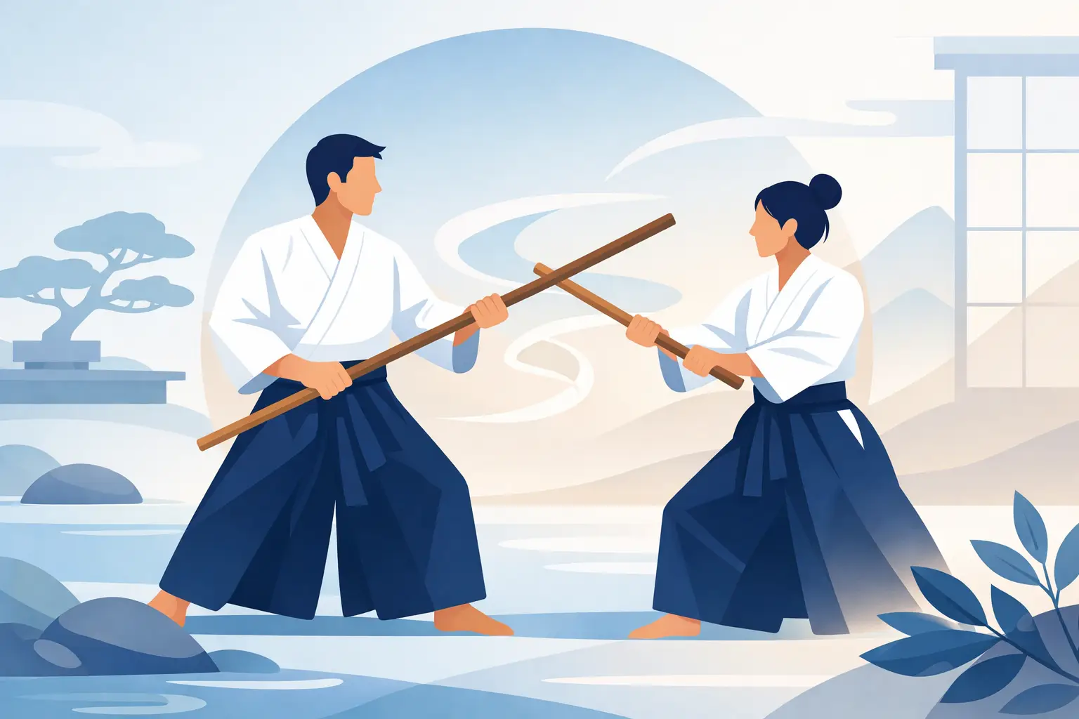 jo staff training aikido